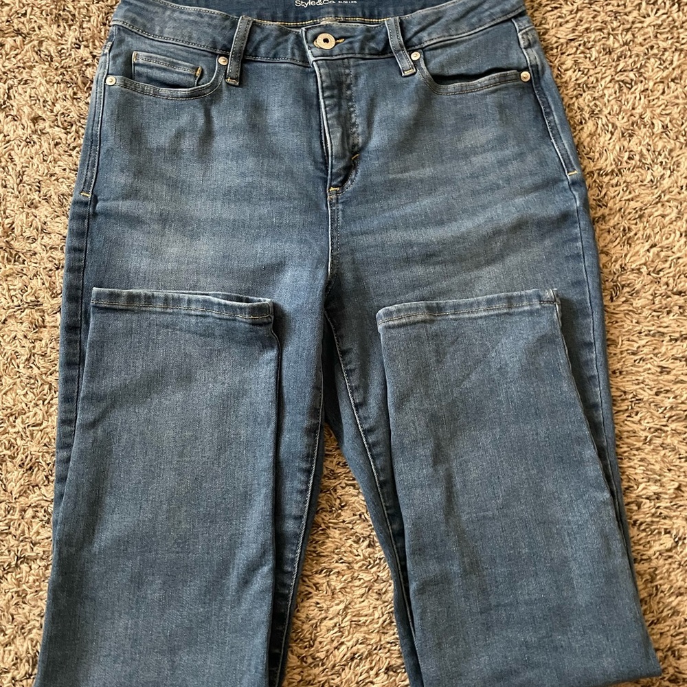 Style & Co. Blue Straight Leg Jeans Classic Denim